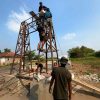 Koramil 09/Cibarusah Dukung Program Presiden, Pembangunan Jembatan Gantung