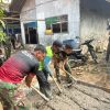 Hari Ke-8 TMMD Ke-129, Satgas Percepat Pengecoran Jalan Lingkungan Sasaran 6 di Desa Wibawamulya
