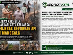 Satgas Karhutla Polres Melawi Evakuasi Satu Keluarga Terjebak Kepungan Api di Manggala